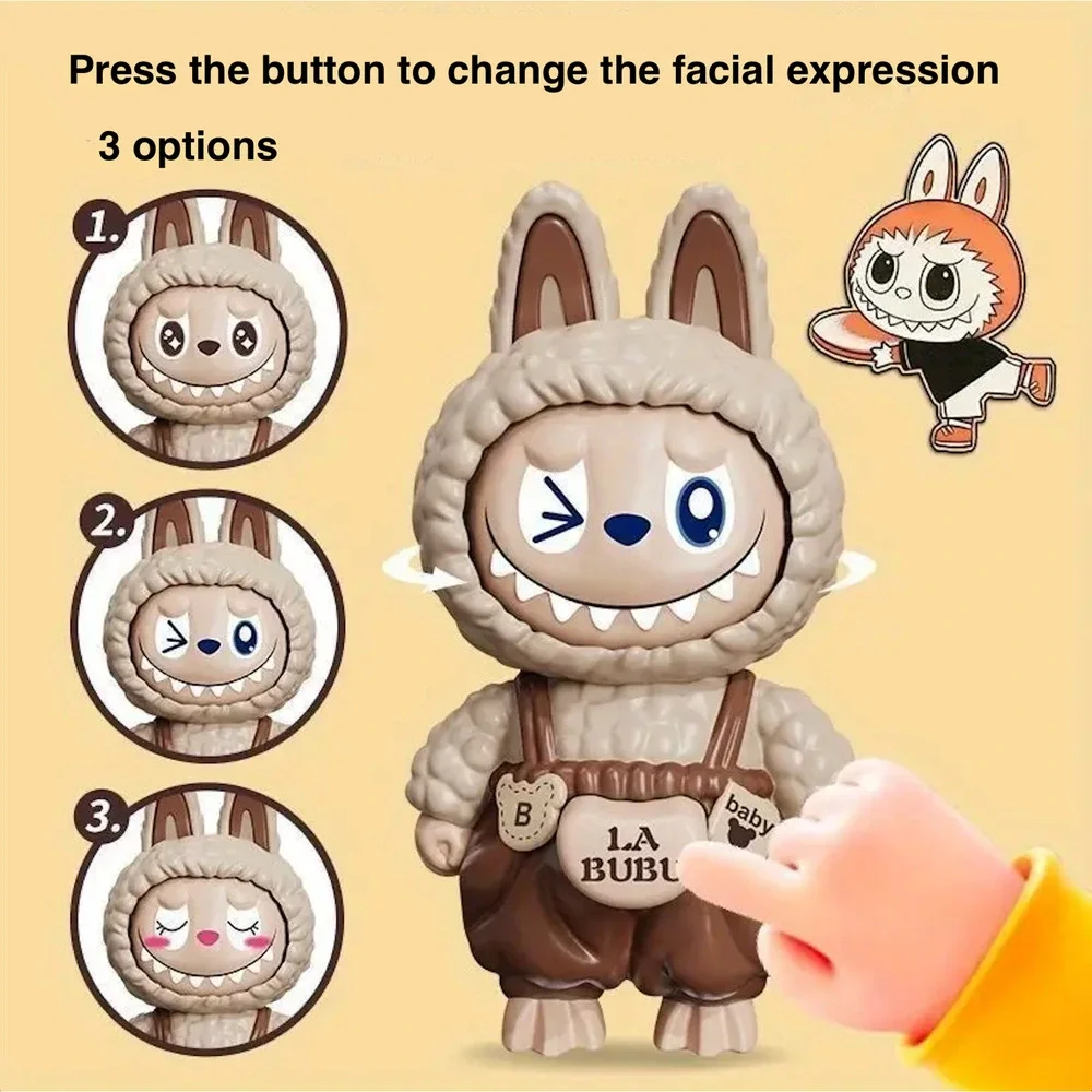 Labubu 3D Popmart Face Changing Keychain - green
